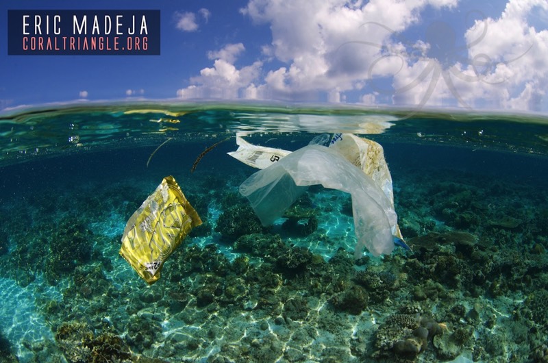 plastic debris pollution ocean coral triangle