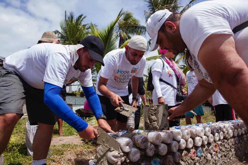 upcycling plastic bottles borneo outreach csr connect ocean